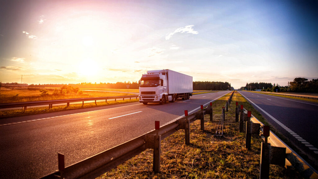 freezer truck on road